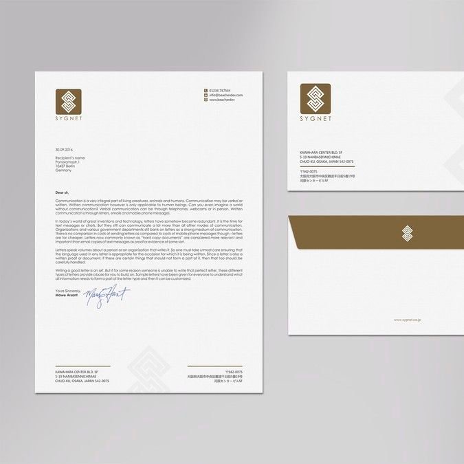 Premium letterheads and envelopes