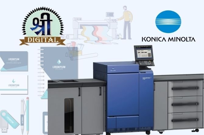 Modern digital printing press in action